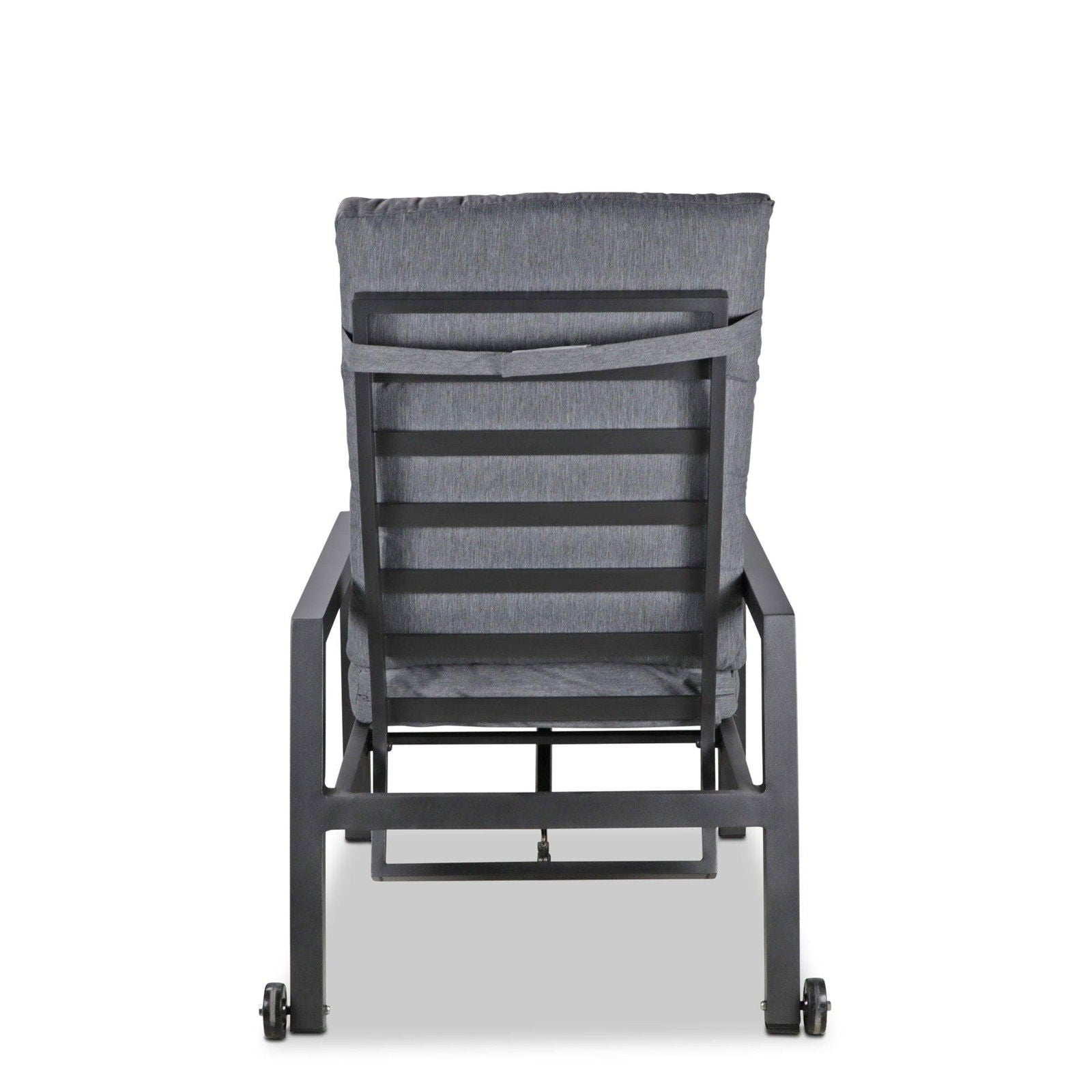 San Sebastian Reclining Sunlounger in Gunmetal and Platinum Olefin Cushions - The Furniture Shack