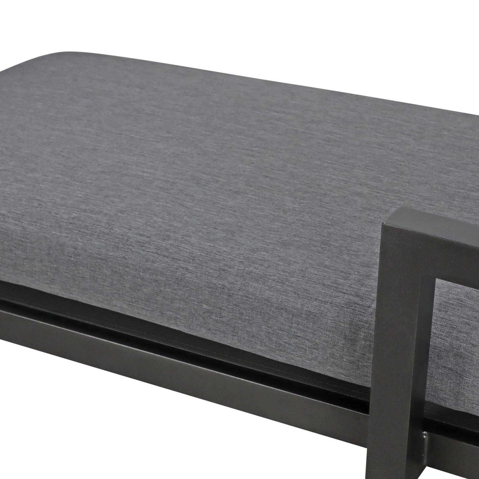 San Sebastian Reclining Sunlounger in Gunmetal and Platinum Olefin Cushions - The Furniture Shack