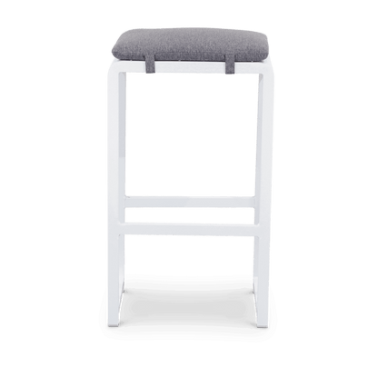 Santorini 7pc Bar Suite in Arctic White with Platinum Olefin Cushions - The Furniture Shack