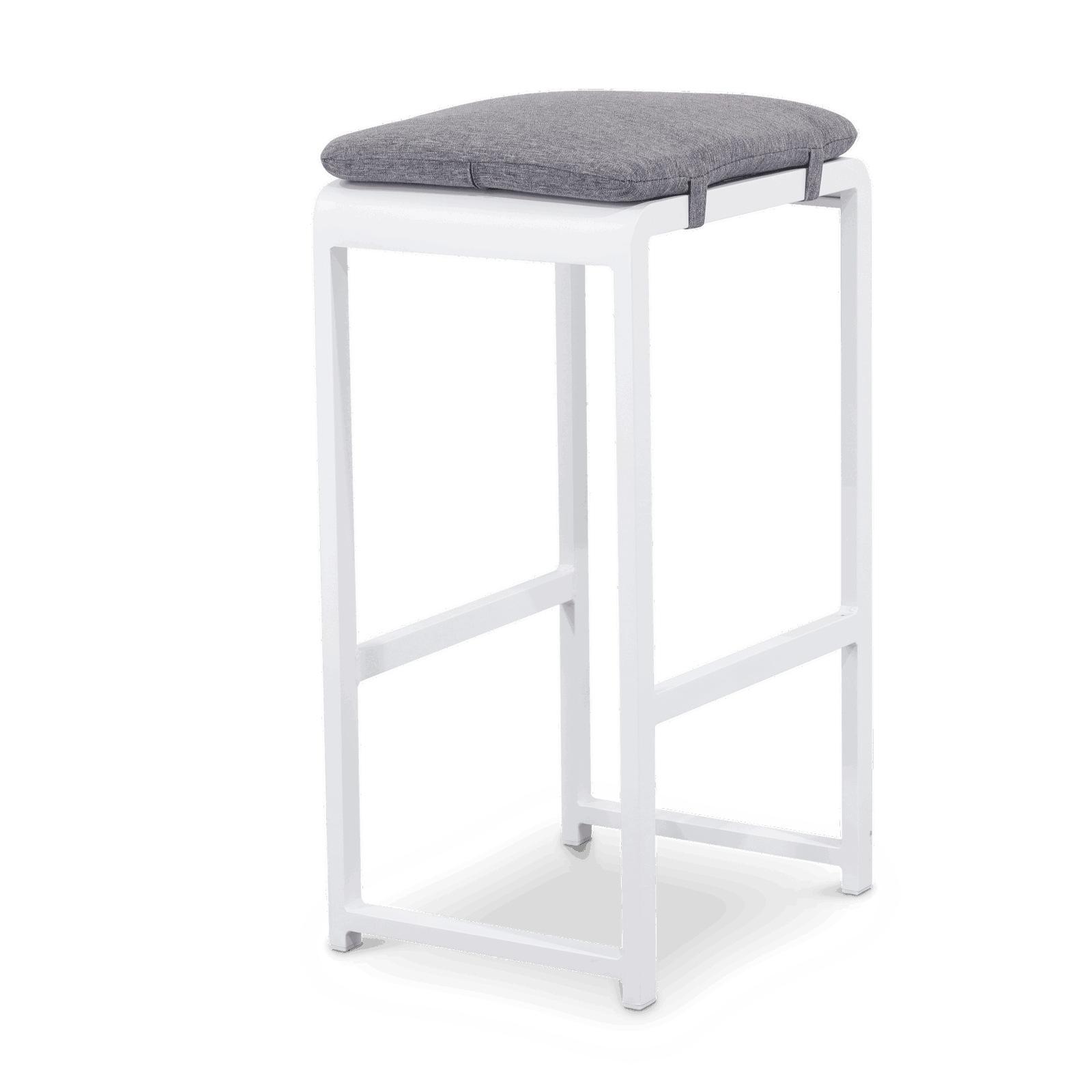 Santorini 7pc Bar Suite in Arctic White with Platinum Olefin Cushions - The Furniture Shack