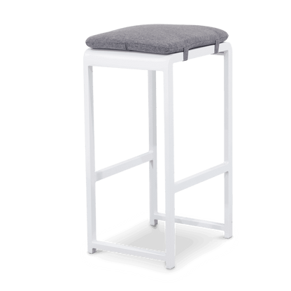 Santorini 7pc Bar Suite in Arctic White with Platinum Olefin Cushions - The Furniture Shack