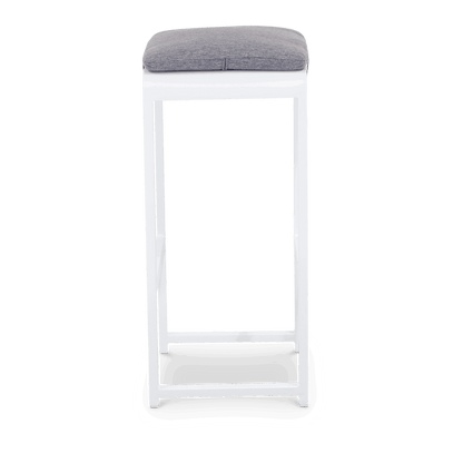 Santorini 7pc Bar Suite in Arctic White with Platinum Olefin Cushions - The Furniture Shack
