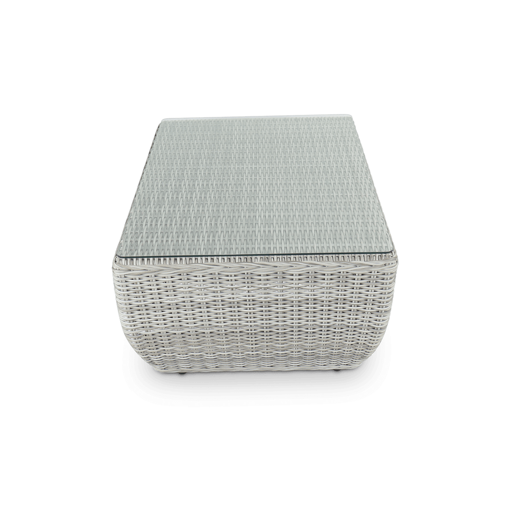 Sienna Coffee Table in Kubu Grey Synthetic Viro Rattan and Glass Top - The Furniture Shack