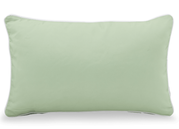 Bondi Solid Sage - 30 x 48 cm Piped Cushion - The Furniture Shack