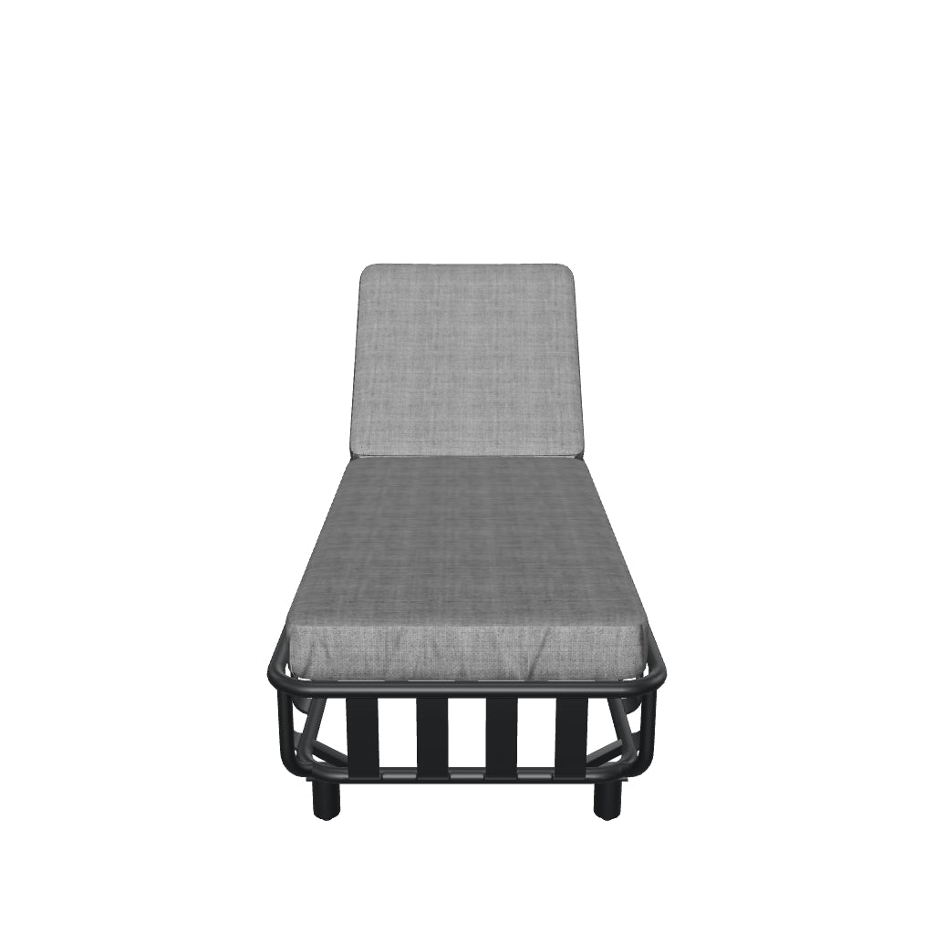 Sorrento Sunlounger in Gunmetal with Spuncrylic Stone Grey Cushions