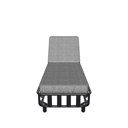 Sorrento Sunlounger in Gunmetal with Spuncrylic Stone Grey Cushions