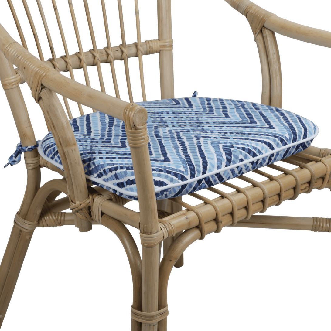Tahiti Acapulco Blue Rounded Chair Pad - 40x42x5cm - The Furniture Shack