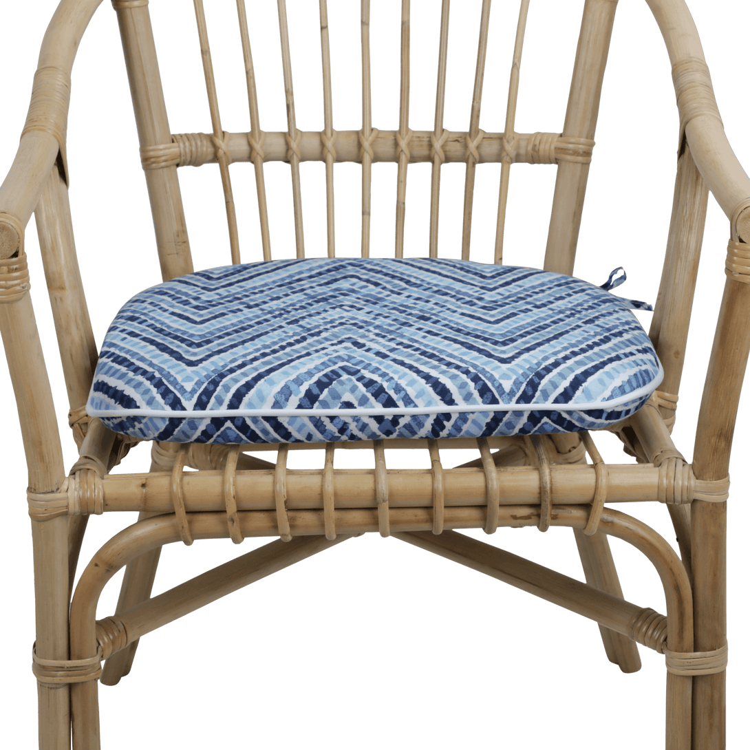 Tahiti Acapulco Blue Rounded Chair Pad - 40x42x5cm - The Furniture Shack