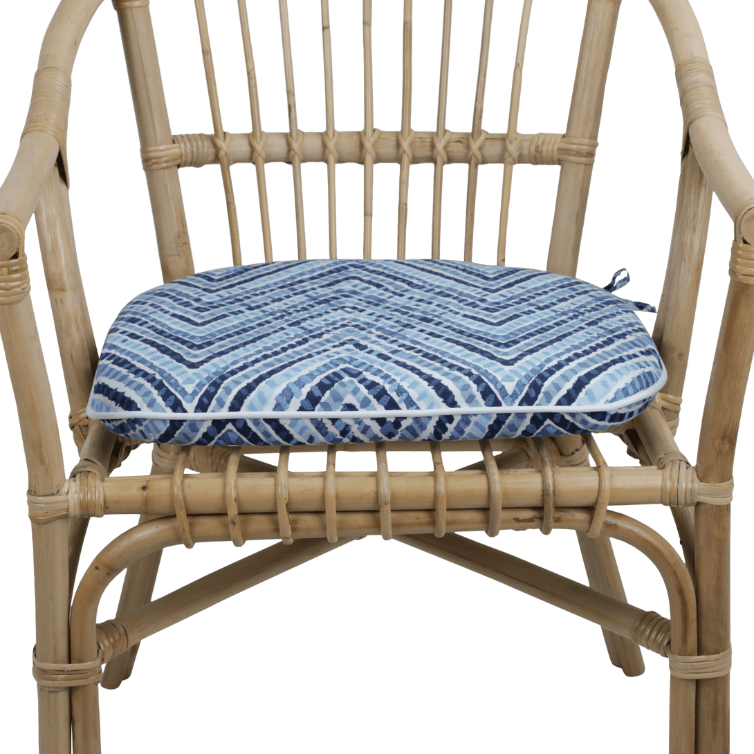 Tahiti Acapulco Blue Rounded Chair Pad - 40x42x5cm - The Furniture Shack