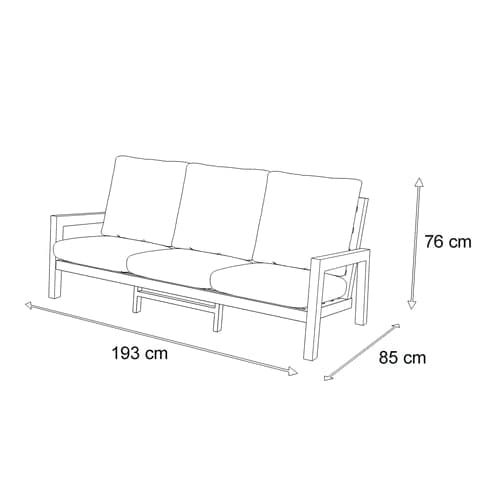 San Sebastian 3 Seater in Gunmetal with Platinum Olefin Cushions - The Furniture Shack