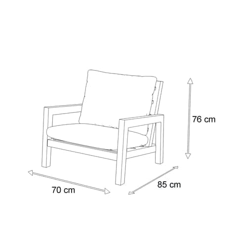 San Sebastian Armchair in Gunmetal with Platinum Olefin Cushions - The Furniture Shack