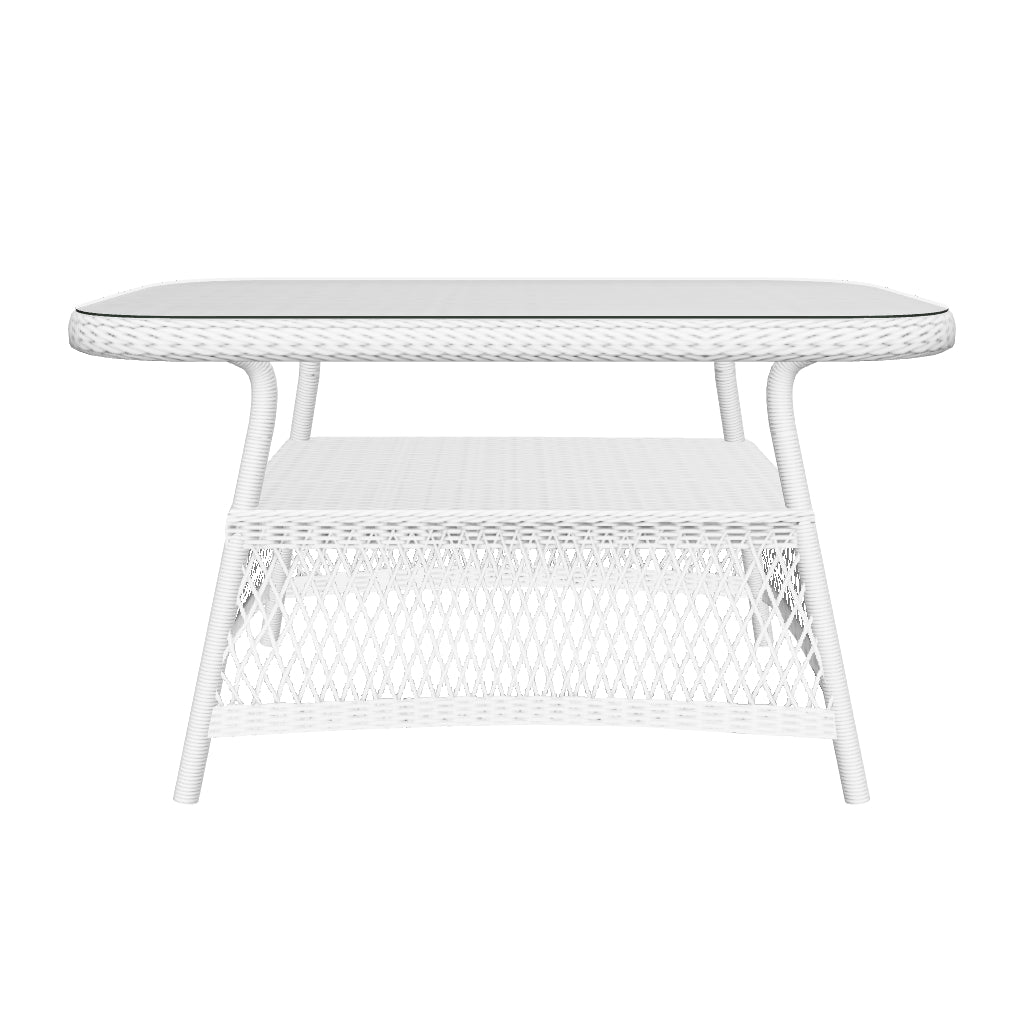 Hamptons Hybrid Coffee Table in Surfmist Wicker with Glass Top
