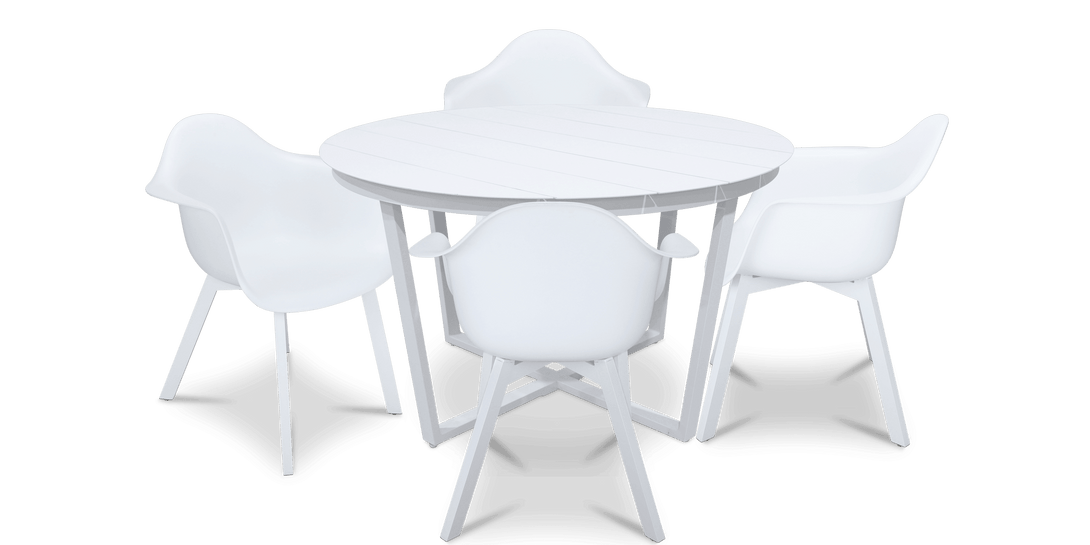 Amalfi Round 5 Piece Outdoor Setting with Polypropylene Chairs