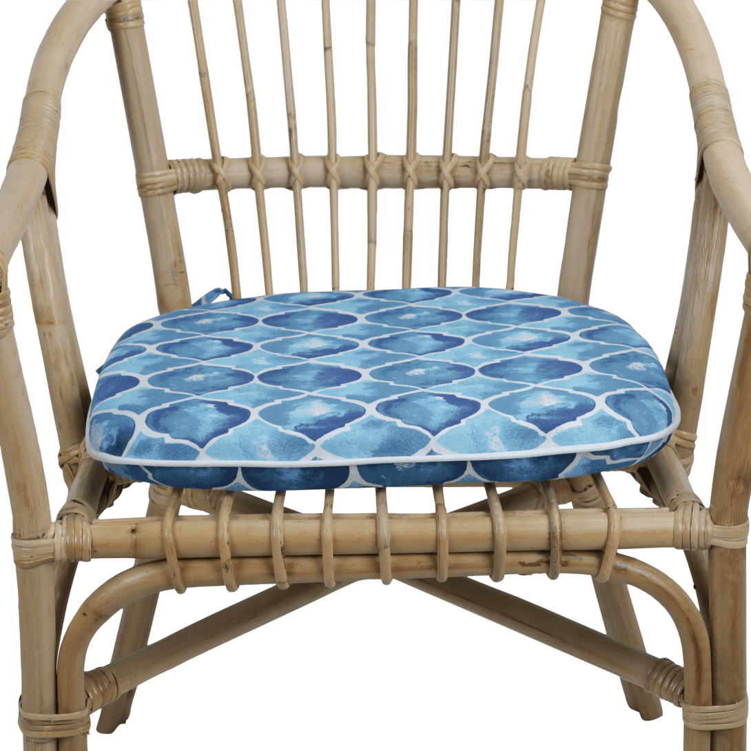 Tahiti Coastal Crush Rounded Chair Pad - 40x42x5cm - The Furniture Shack