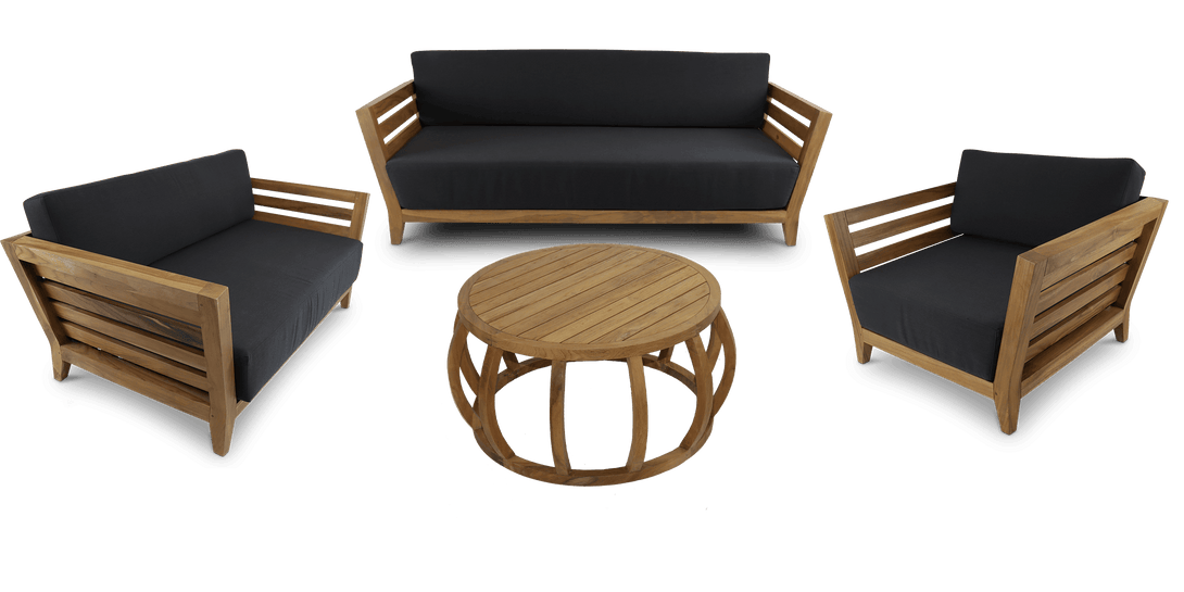 Daintree 3 Seater, 2 Seater, Armchair Lounge Set in Premium Natural Teak