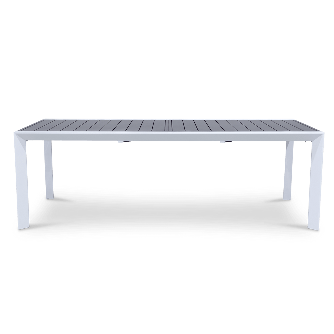 Morocco Extension Dining Table (230cm-345cm) in White and Grey Inset Top - The Furniture Shack