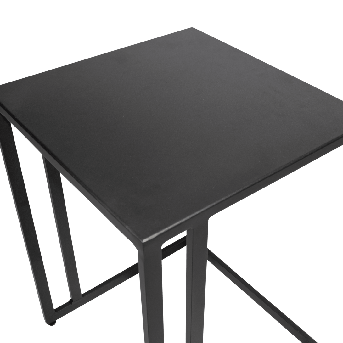 Sorrento Sunlounger & Mykonos Large Side Table in Gunmetal with Spuncrylic Stone Grey Cushions - The Furniture Shack