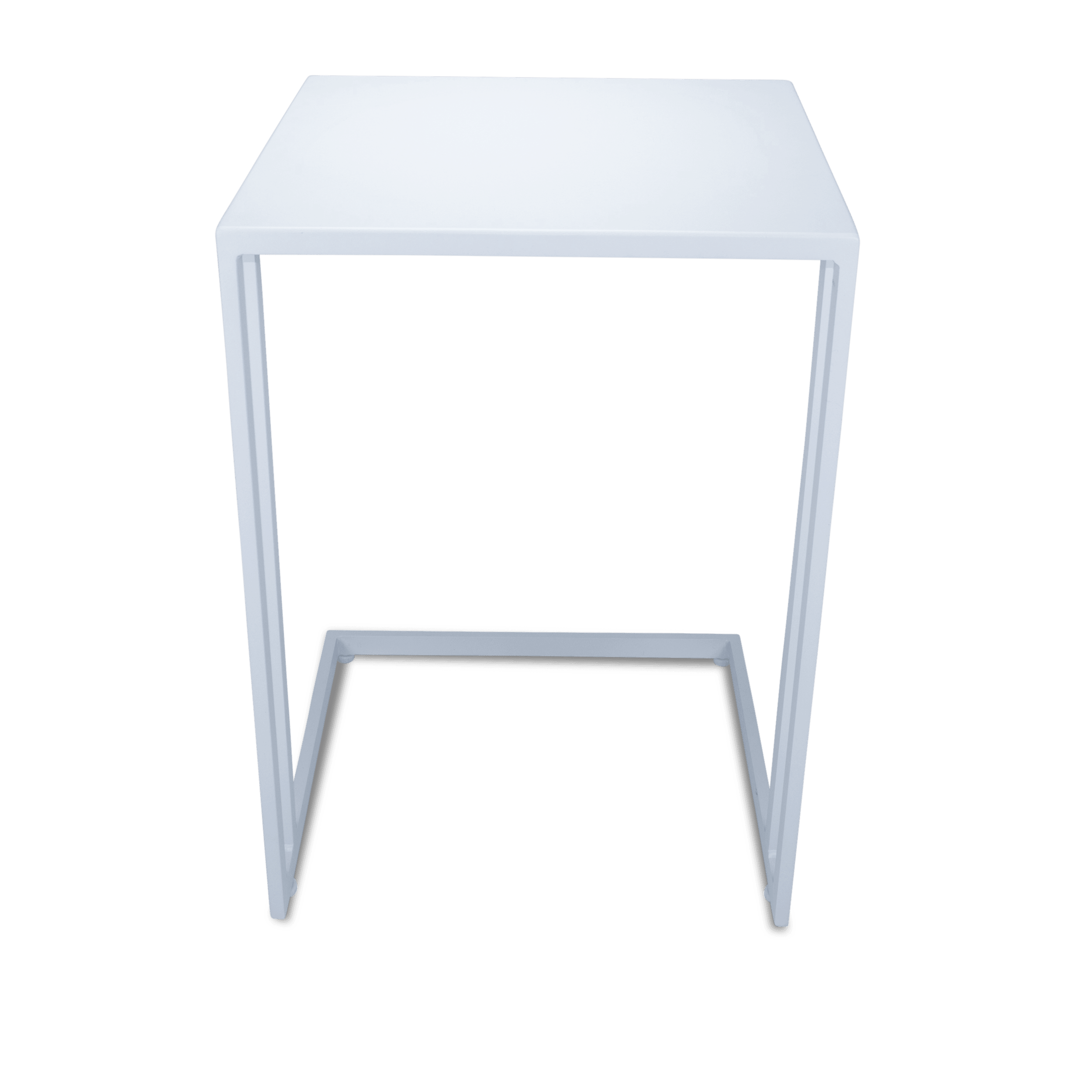 Sorrento Sunlounger & Mykonos Large Side Table in Arctic White with Spuncrylic Stone Grey Cushions - The Furniture Shack