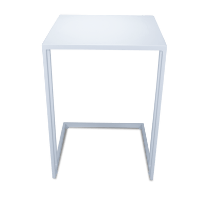 Sorrento Sunlounger & Mykonos Large Side Table in Arctic White with Spuncrylic Stone Grey Cushions - The Furniture Shack