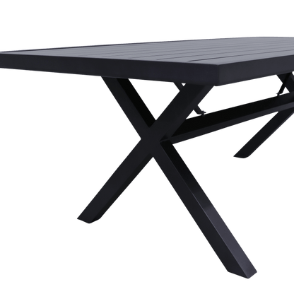 Noosa Aluminium Dining Table in Gunmetal - The Furniture Shack